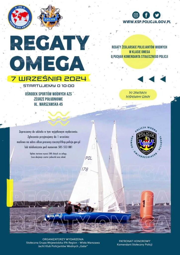 Plakat - Regaty Omega o Puchar Komendanta Stołecznego Policji